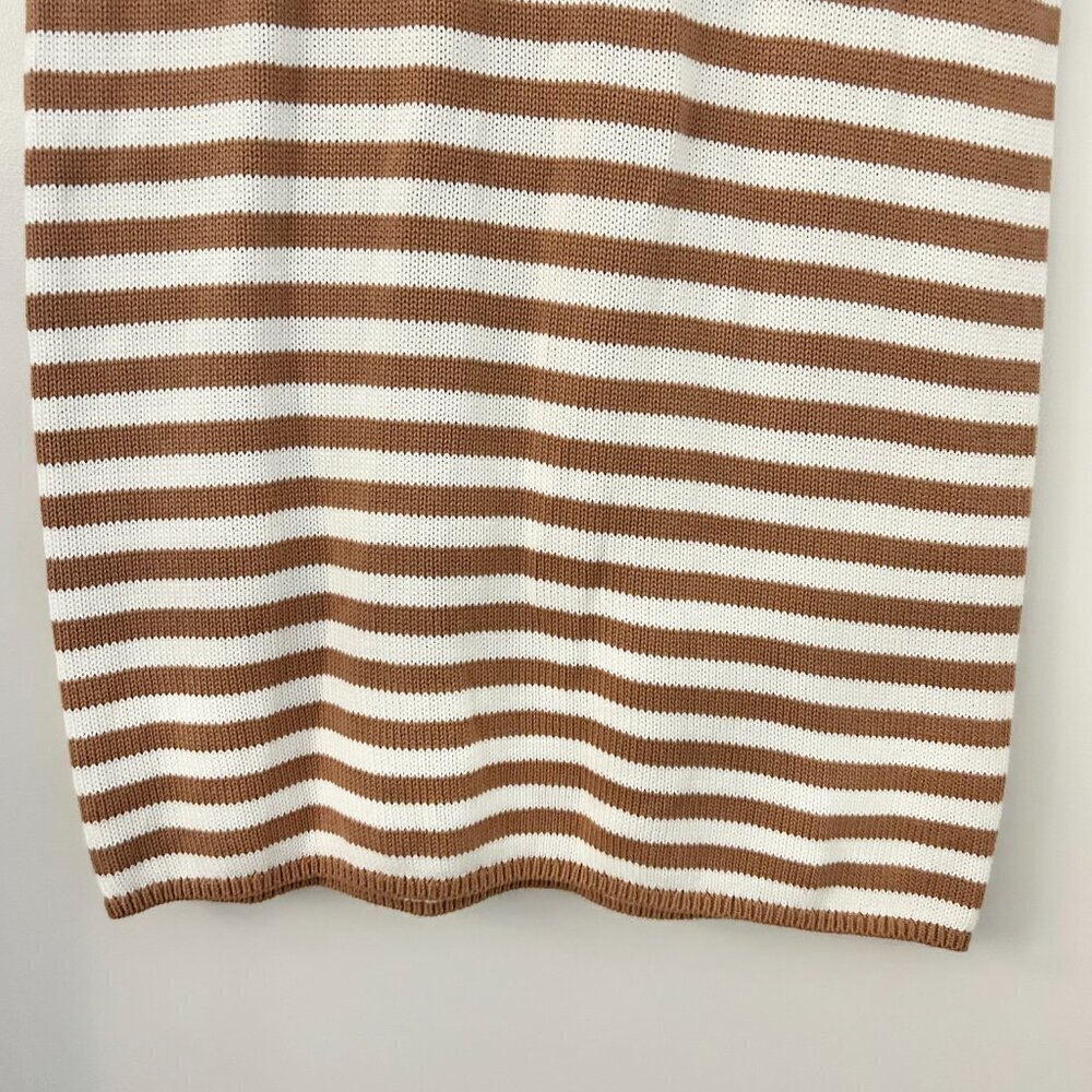 525 America Raya Stripe Polo Knit Sweater Dress in Walnut Multi Size M LIKE NEW - Picture 7 of 9